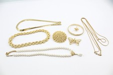 Monet Napier Signed Branded 1980s Jewellery Simulated Pearl Gold Tone x 8