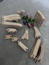Wooden Train Track Set And Trains / Accessories