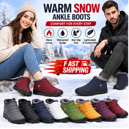Women warm snow boots - snow, fur