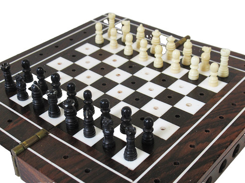Vintage travel chess set - vintage,