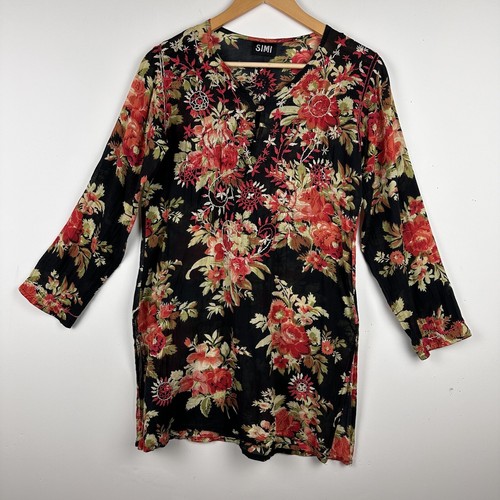 Simi floral tunic embroidered - simi,