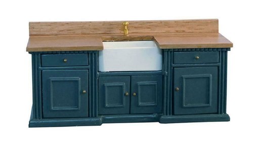 Dolls house blue - dolls, pine