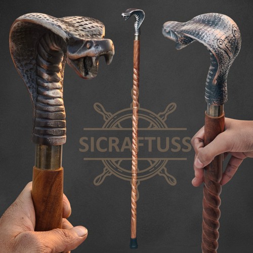 Cobra snake carved walking - cobra,