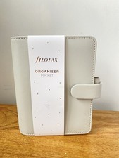 Filofax Saffiano Pocket Organiser Faux Leather Granite Pale Grey   New 