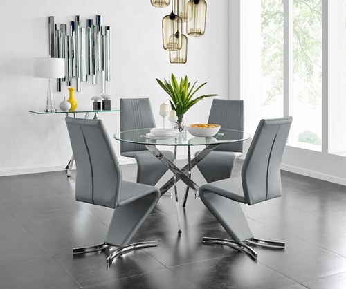 Novara large round chrome - round,