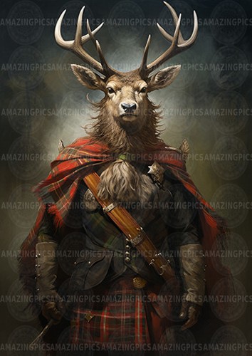 Scottish stag art print - scottish,