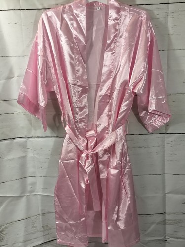 Womens pink satin kimono robe - womens,