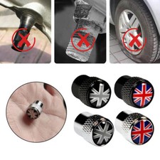 4PCS UK Tire Valve Caps Car Aluminum Alloy Tyre Valve Dust Covers Accessories