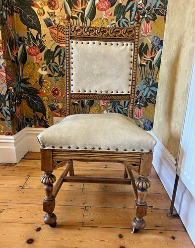 Carved dining chairs leather - 8,