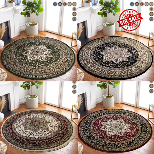 Round rug luxury traditional - rug,