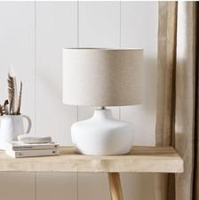 The White Company Clayton Contemporary Table Lamp Light White Base Stylish