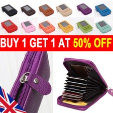 Women/Men PU Leather RFID Card Holder Purse Outdoor Wallet Credit Card Organizer