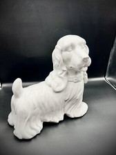 Beautiful Vtg Style Standing Cocker Spaniel Dog Statue Large Sculpture White