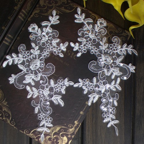 1pair embroidered flower lace - embroidered,