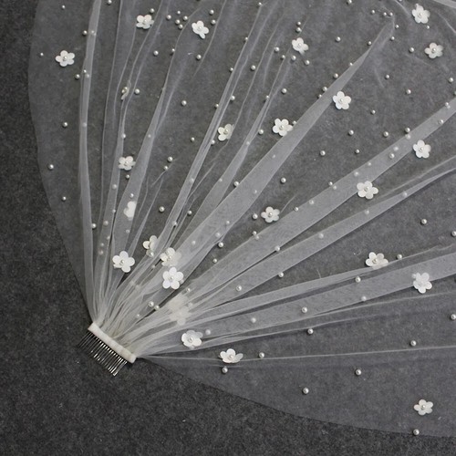 Pearls wedding veil with - wedding,