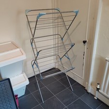 Minky 3 Tier Indoor Clothes Airer Double Sided Laundry Drying Rack Silver/Blue