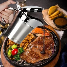 Stainless Steel Insulated Gravy Jug Double Wall Sauce Boat Flask Sturdy Durable