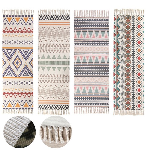 Bohemian hand woven rug runner - rug,