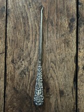 Antique Silver Boot / Glove  Button Lacing Hook 1904 Birmingham Great Condition
