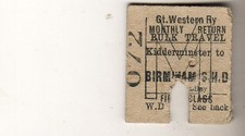 Railway ticket gwr 1st class - ticket,