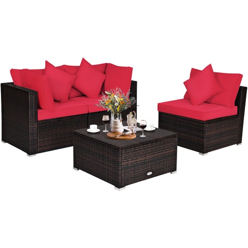 4pcs patio rattan wicker - 4pcs,