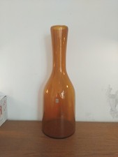 HOLMEGAARD DENMARK LARGE AMBER ART GLASS FLOOR VASE 58CMS,  23"