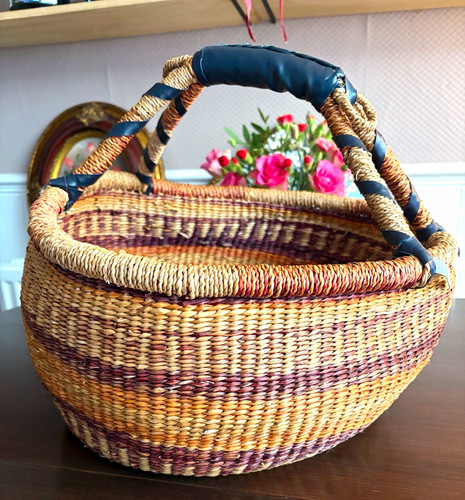 Handwoven african bolga basket - bolga,