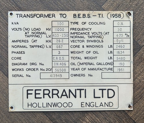 Ferranti ltd transformer - ltd.,