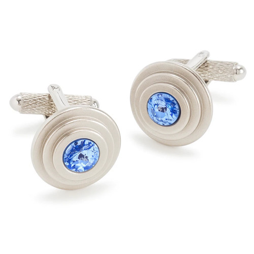 Sapphire crystal cufflinks - sapphire,