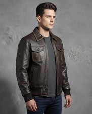 Men’s Brown Leather Bomber
