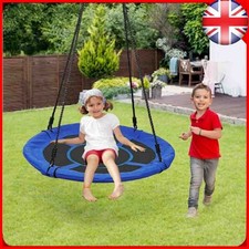 Kids Swing Seat Round Backyard Playground 100cm Giant Nest Web Rope Hanging Tree