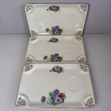 Three vintage Brexton Picnic plate 7672, Floral 50s 60s Set Of 3 Made In England
