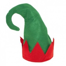 GREEN Adult Christmas Elf Hat Xmas Santa's helper Elfs Hats Fancy Dress Pixie