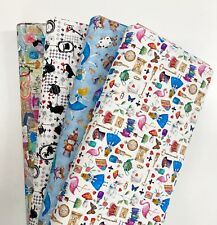 Alice in Wonderland Fabric Quilting Cotton Tea Party Mad Hatter White Rabbit