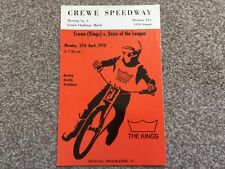 * CREWE v STARS OF THE LEAGUE 27/4/70 unmarked speedway programme
