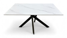 ‘Antonio’ Marble Effect Dining Table Black X Legs Ceramic BRAND NEW