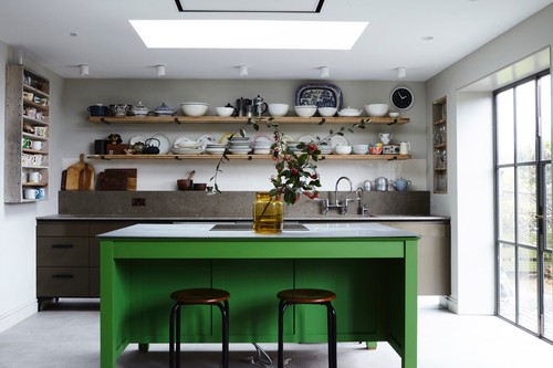 Solid wood kitchen - , island