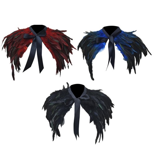 Fake feather cape shawl - fake,