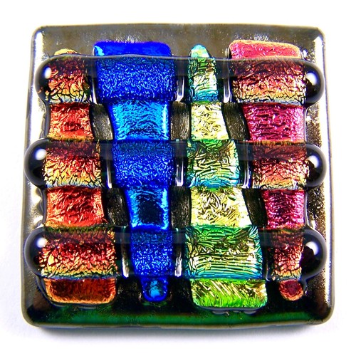 Dichroic glass cabinet knob - glass,