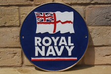 Royal Navy Aluminium Round Wall Plaque 23cm Diameter - Brand New - FREE DELIVERY
