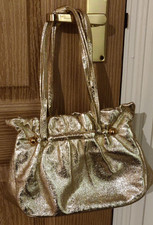 Vintage Jane Shilton soft metallic Gold handbag / Evening purse Special occasion