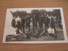 Soldiers Outside Camp in Uniform Military Vintage RP Postcard Tents