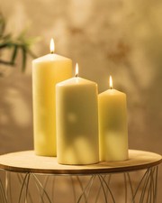 Large Pillar Candle Set Church Long Burn Ivory Dining Home Decoration Festive