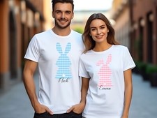 Personalized Rabbit Easter,  Custom Boy/Girl Name shirt, Bunny Boy Girl