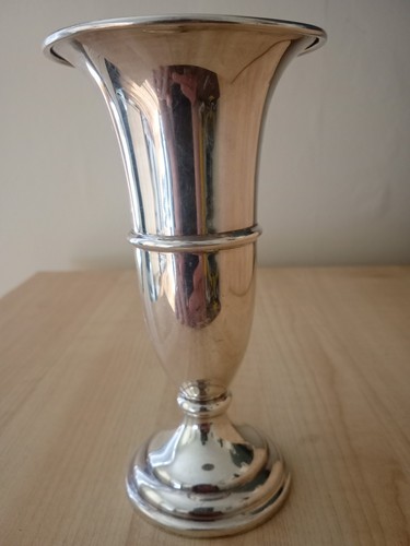 Silver plated trumpet vase - trumpet, in