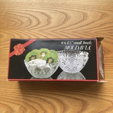 Moldavia Crystal 6 Piece Bowl Set made in France. Perfect bowls in original box