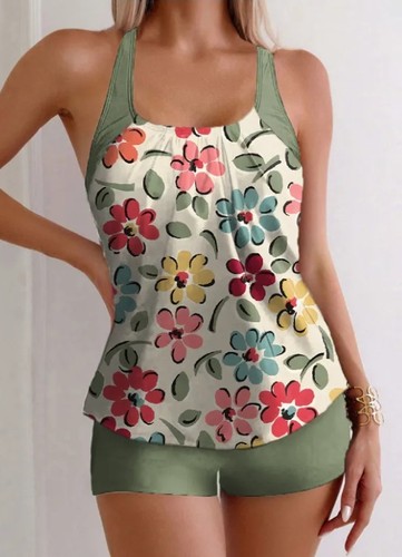 Women beach tankini shorts - tankini,