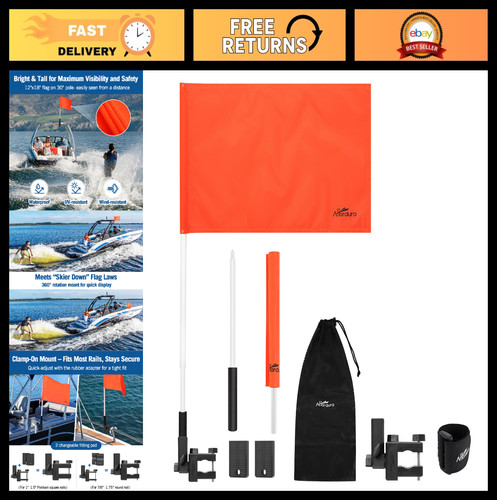 Orange boat flag with upgraded - boat,