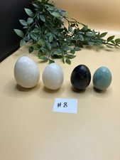 Vintage Carved Marble Fossil Stone Egg - 6cm Eggs #8 Lot  Of  4 Stone Eggs