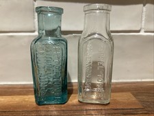 Pair Of Antique Glass Bottles : Eiffel Tower Fruit Juice/Lemonade